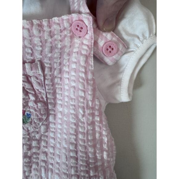 JoJo Maman Bebe Pink Duck 2-Piece Embroidered Seersucker 6-12 months NEW - Picture 6 of 16